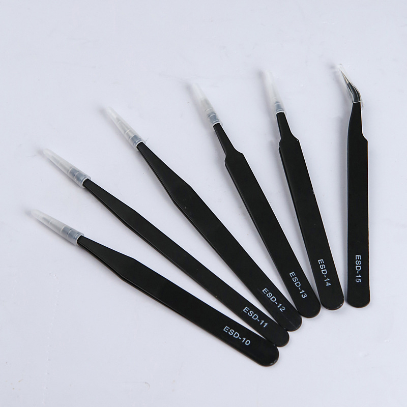 Model Kit Tweezers - Precision ESD Anti-Static Tweezers Set -6-Pc