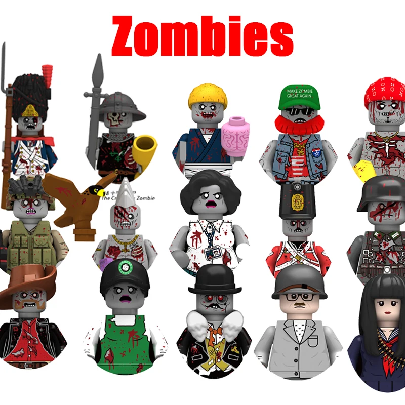 Model Kit Zombie Girl - Moc Halloween Series Figure Zombie Army
