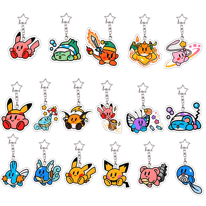 Model Kit Kirby - 6 Set Charmander Acrylic Keychain Kawaii