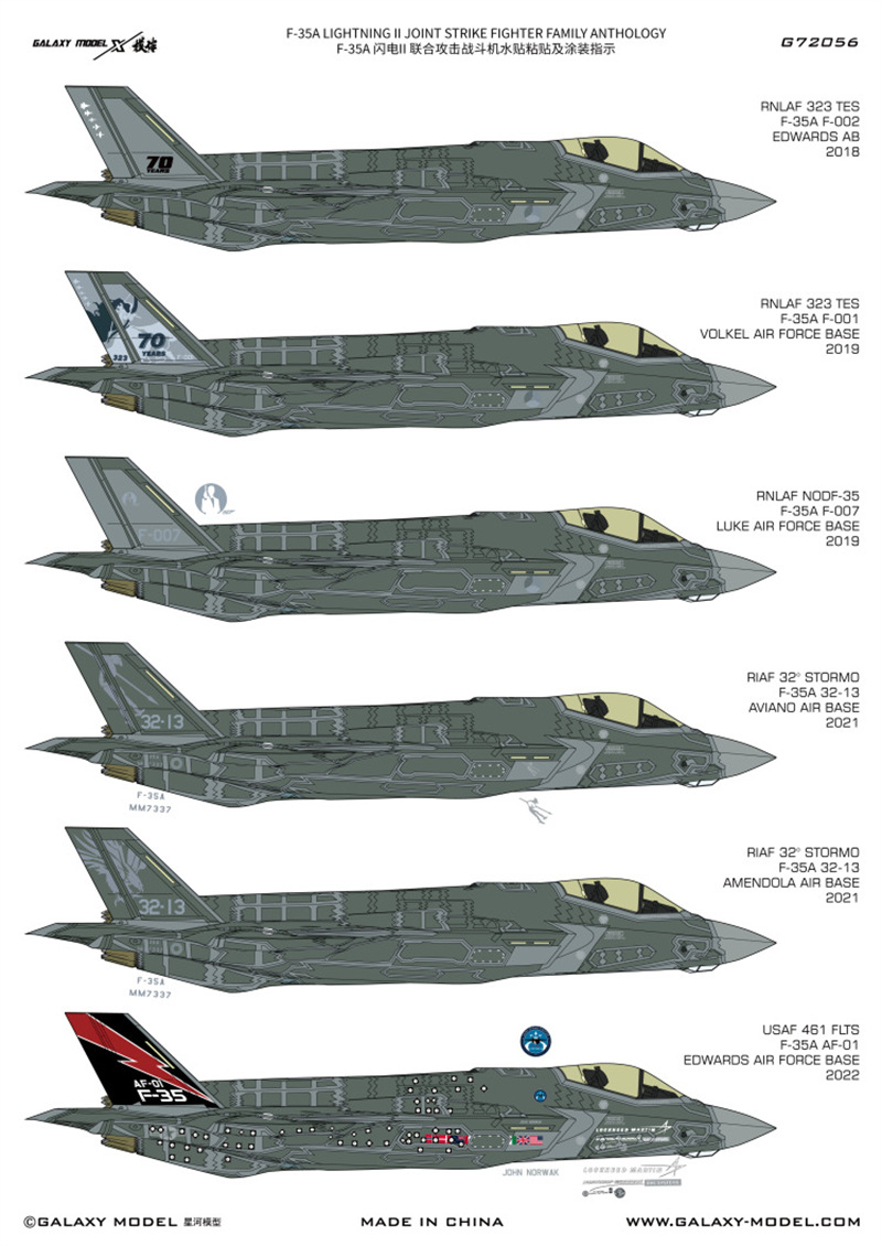 Galaxy 1/72 Scale F-35A Lightn - Model Kit Tamiya 评论和价格