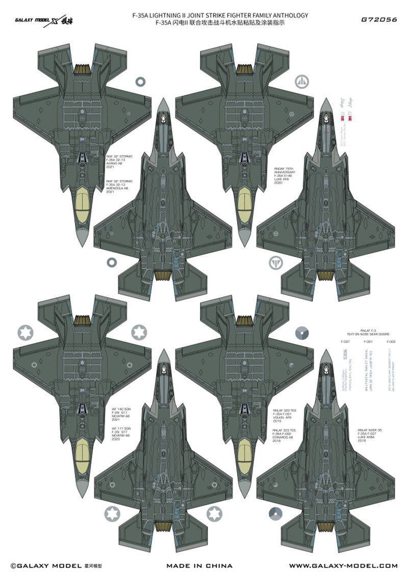 Galaxy 1/72 Scale F-35A Lightn - Model Kit Tamiya 评论和价格
